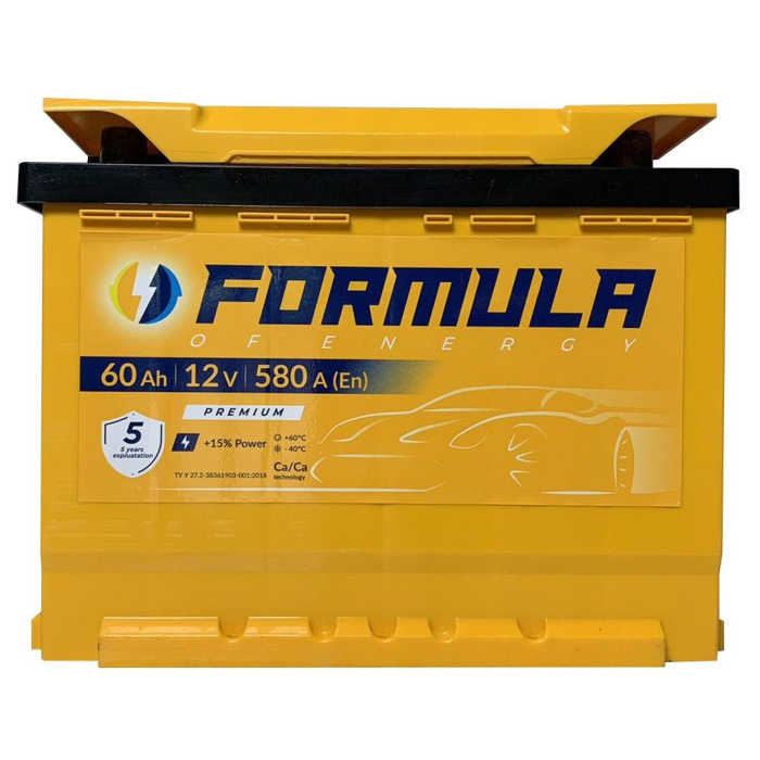 Акумулятор автомобільний 6CT-60 FORMULA Premium 60Ah-12V (242х175х190), (+ праворуч), EN580