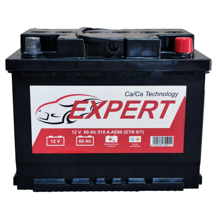 Акумулятор автомобільний 6CT-60 EXPERT 60Ah-12V (242х175х190), (+ праворуч), EN510