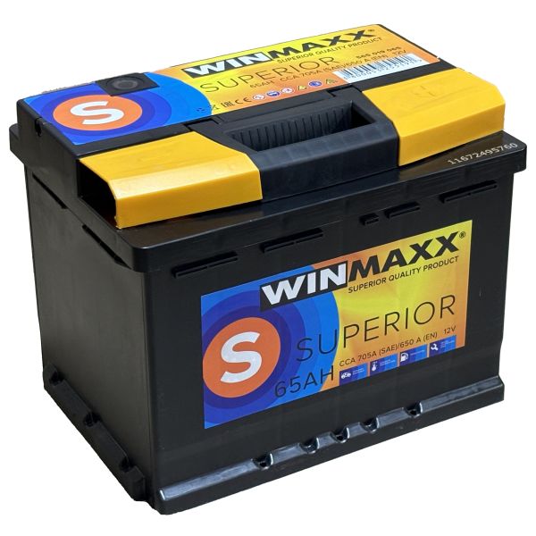 Акумулятор 6CT-65 WinMaxx Superior 65Ah-12V (242х175х190), (+ праворуч), EN650